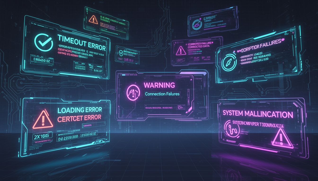 主要な読み込みエラーの種類と症状