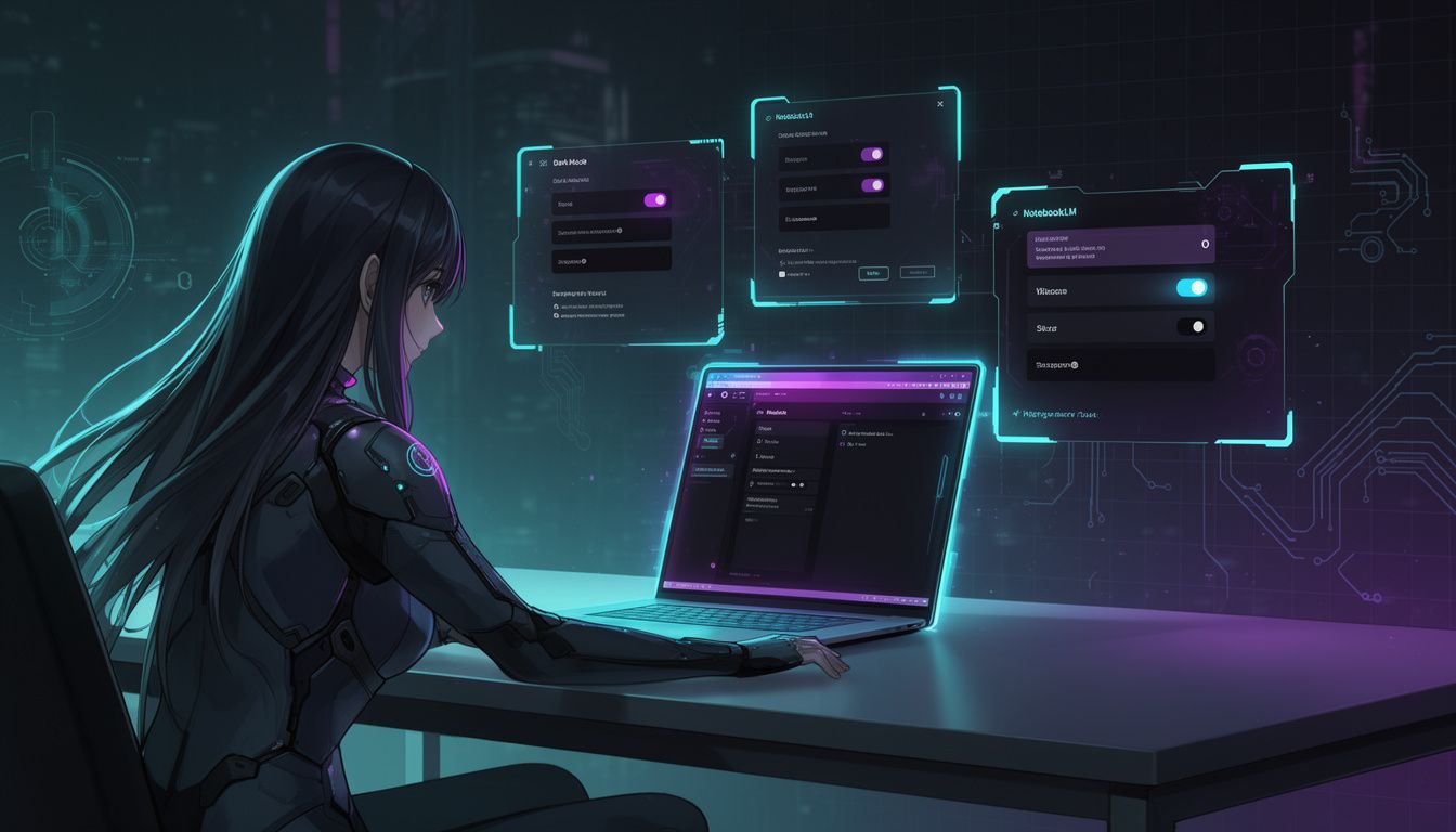 NotebookLMでダークモードを設定する方法