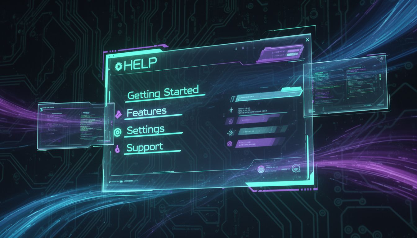 ヘルプ画面で表示される主要項目