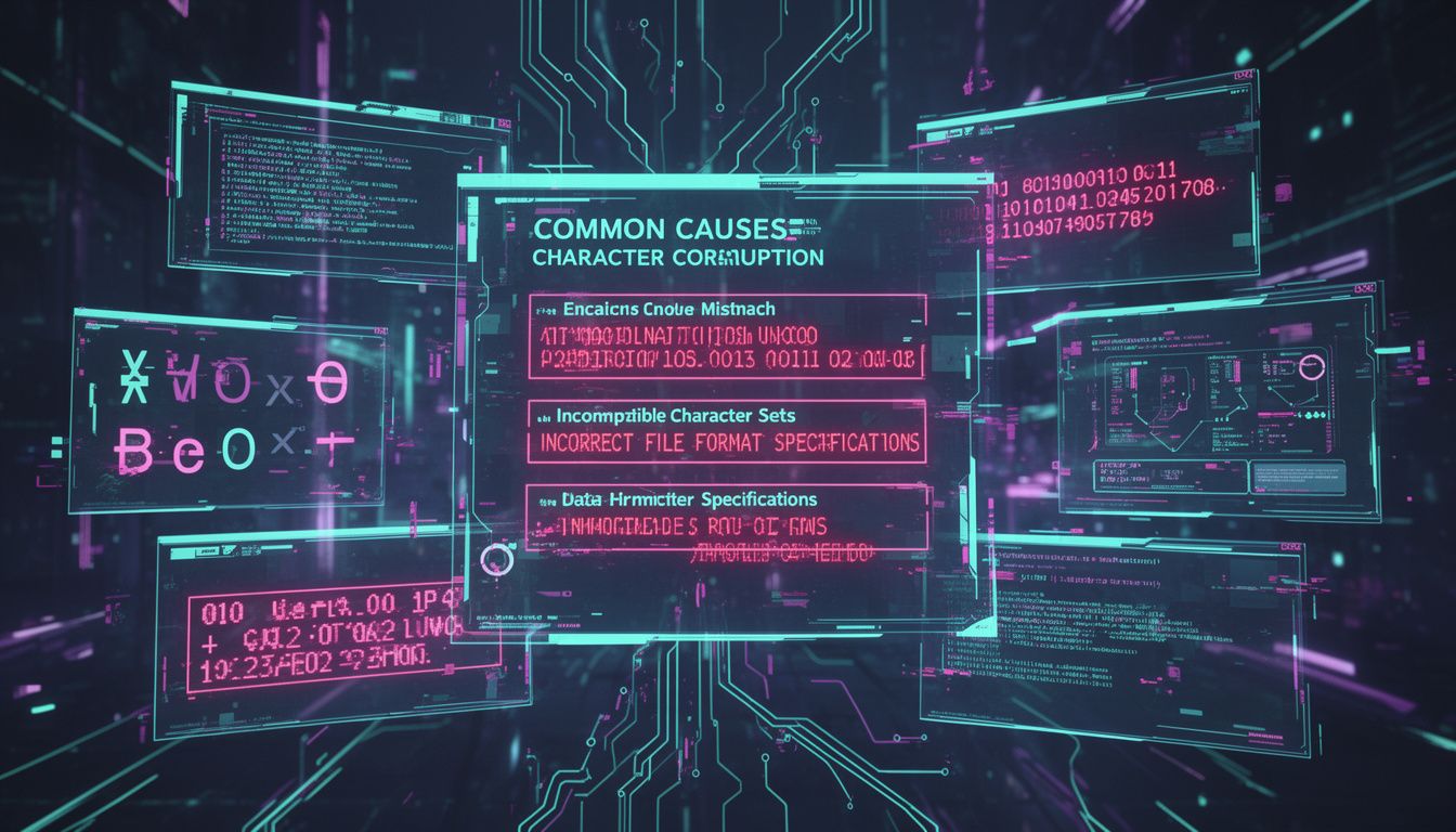 文字化けが発生する主な原因