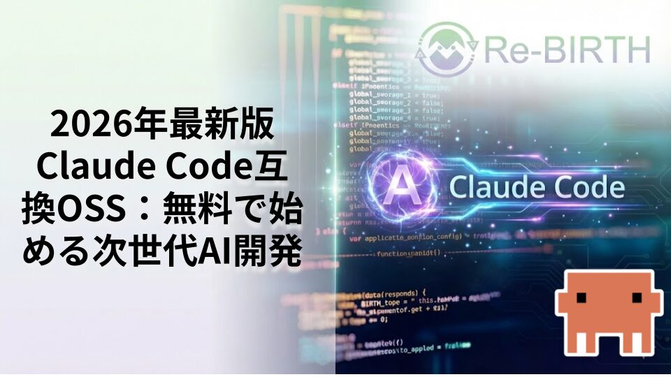 2026年最新版Claude Code互換OSS：無料で始める次世代AI開発