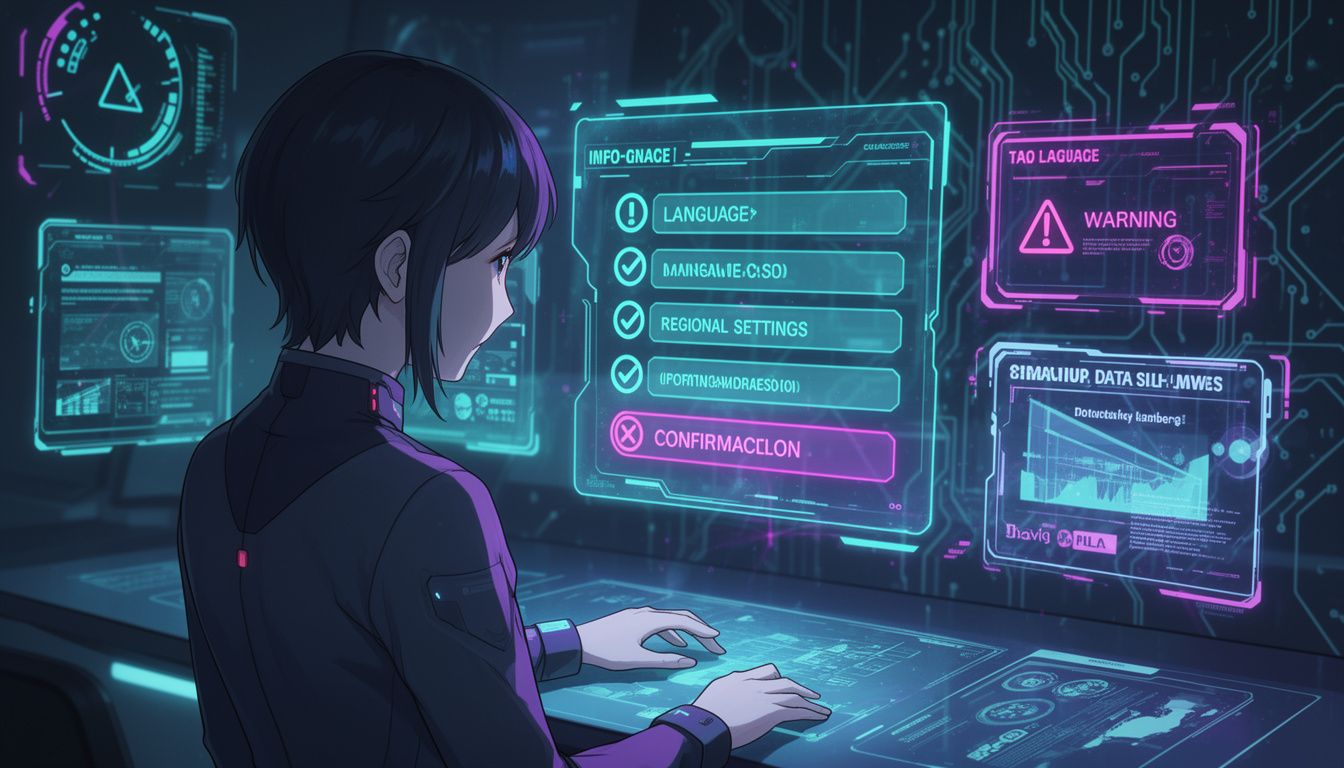 言語変更の前に確認すべき事項