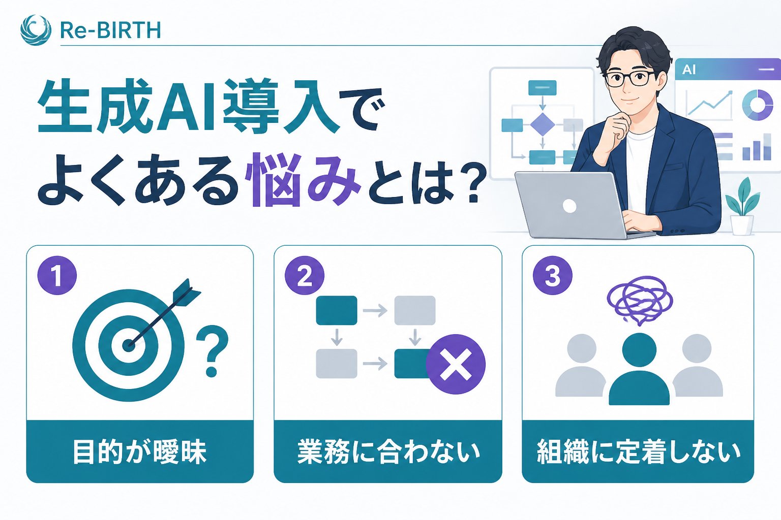 生成AI活用 生成AI導入でよくある悩みとは？