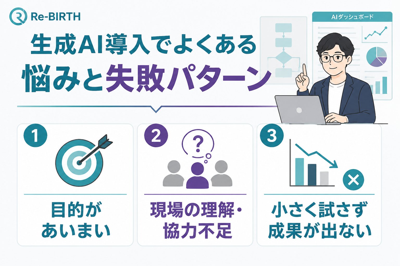 業務改善 生成AI導入でよくある悩みと失敗パターン