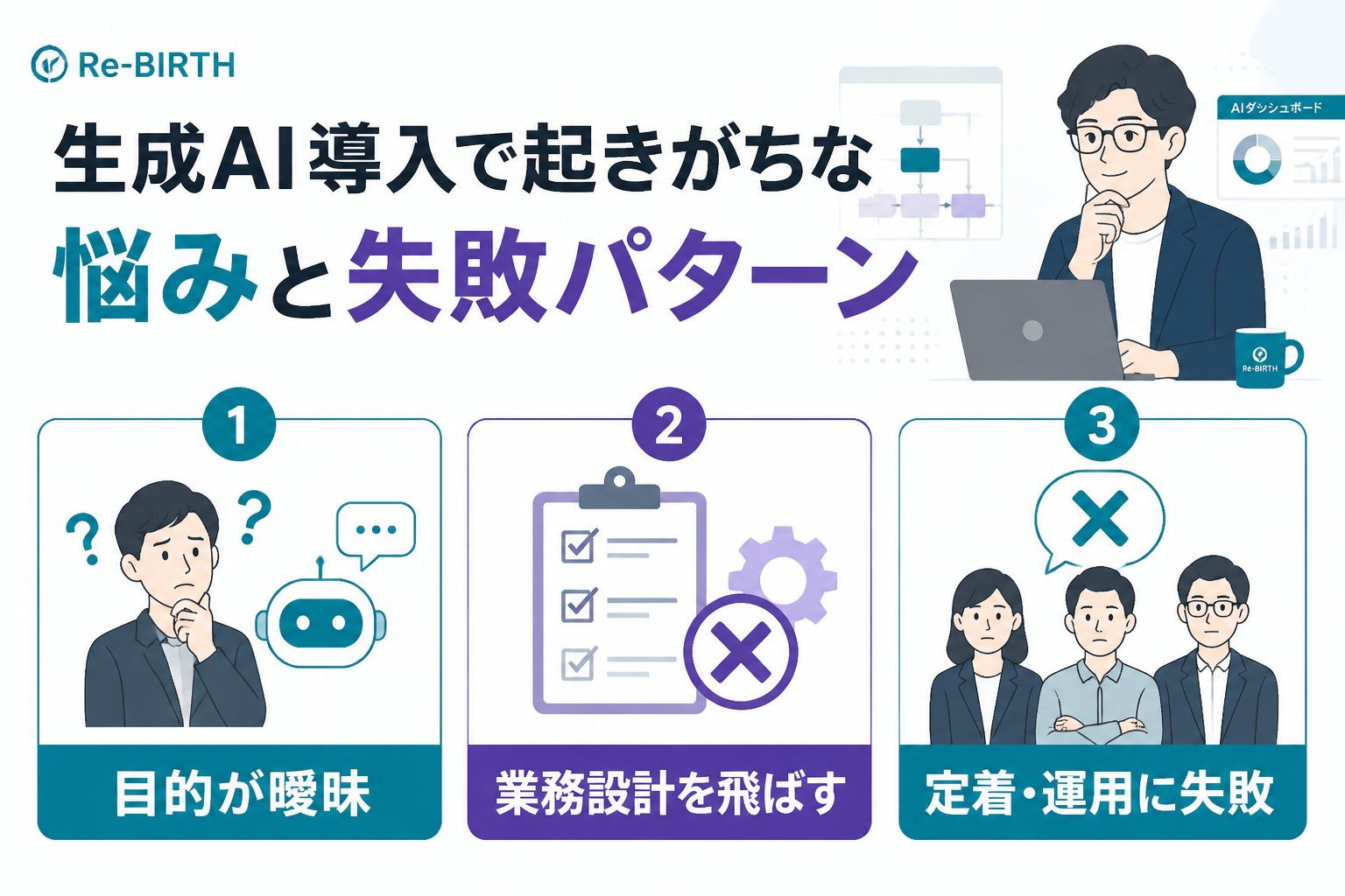 業務改善 生成AI導入で起きがちな悩みと失敗パターン