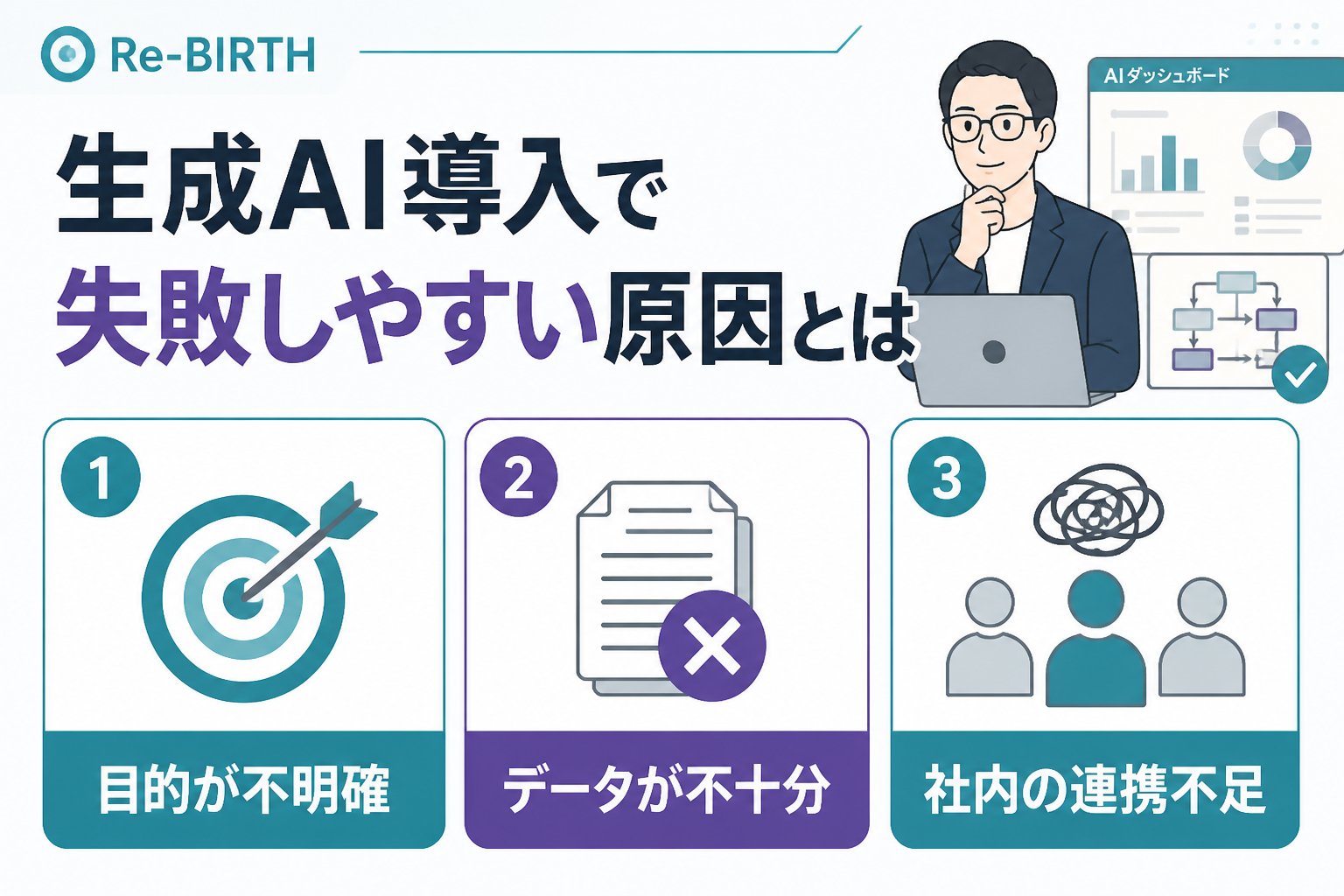AI導入の失敗回避 生成AI導入で失敗しやすい原因とは