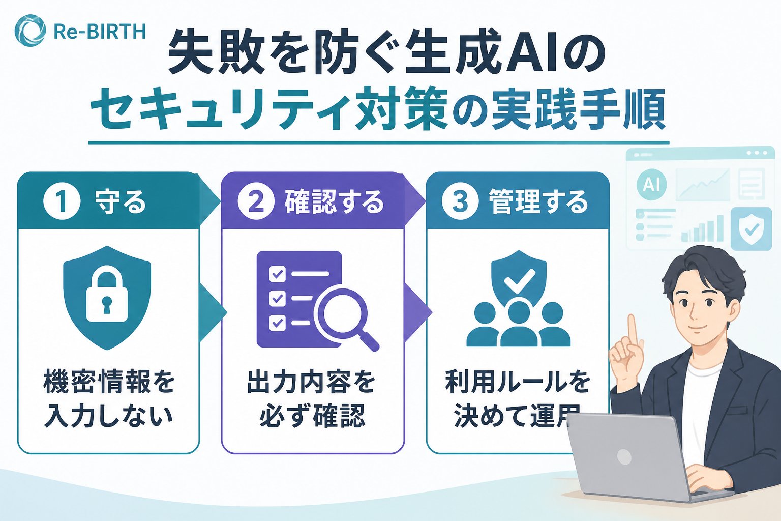AI導入の失敗回避 失敗を防ぐ生成AIのセキュリティ対策の実践手順