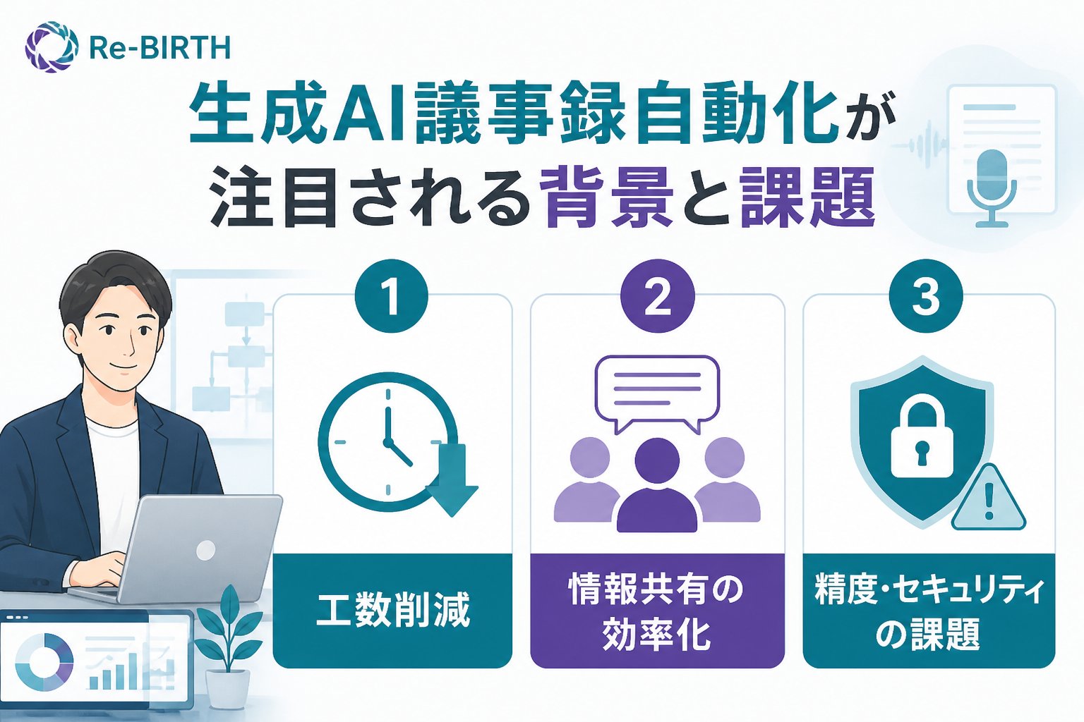 生成AI活用 生成AI議事録自動化が注目される背景と課題