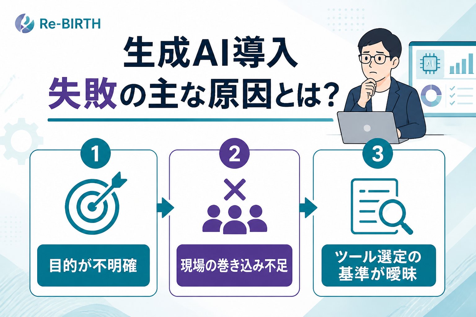 AI導入の失敗回避 生成AI導入失敗の主な原因とは？
