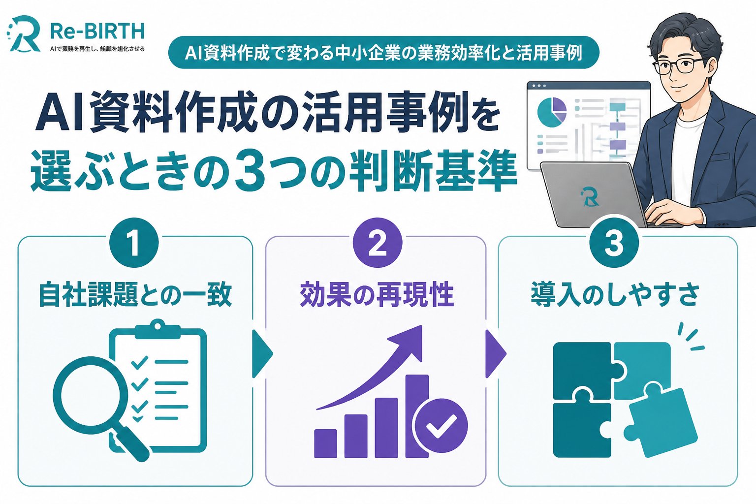 生成AI活用 AI資料作成中小企業活用事例の選び方と判断基準