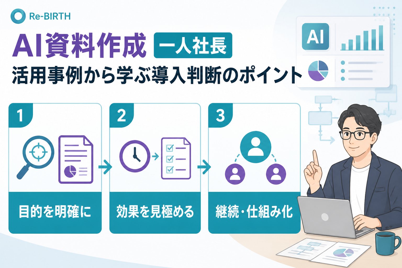 生成AI活用 AI資料作成一人社長活用事例から学ぶ導入判断のポイント