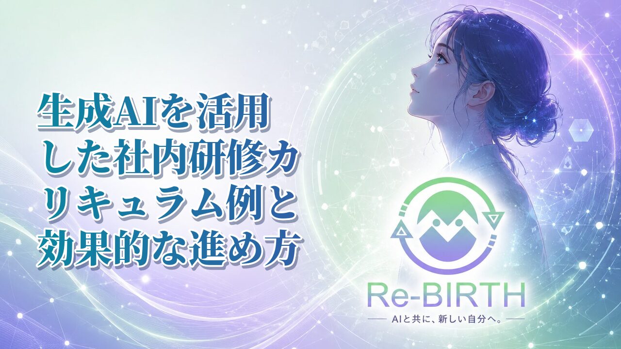生成AIを活用した社内研修カリキュラム例と効果的な進め方｜Re-BIRTH 固定ベース文字入れサムネイル