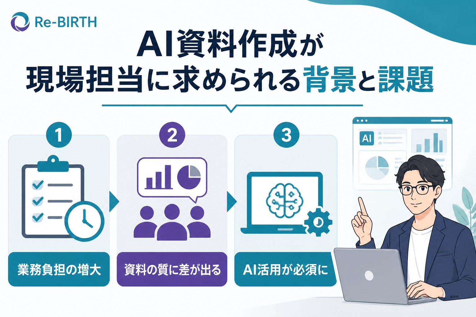 生成AI活用 AI資料作成が現場担当に求められる背景と課題