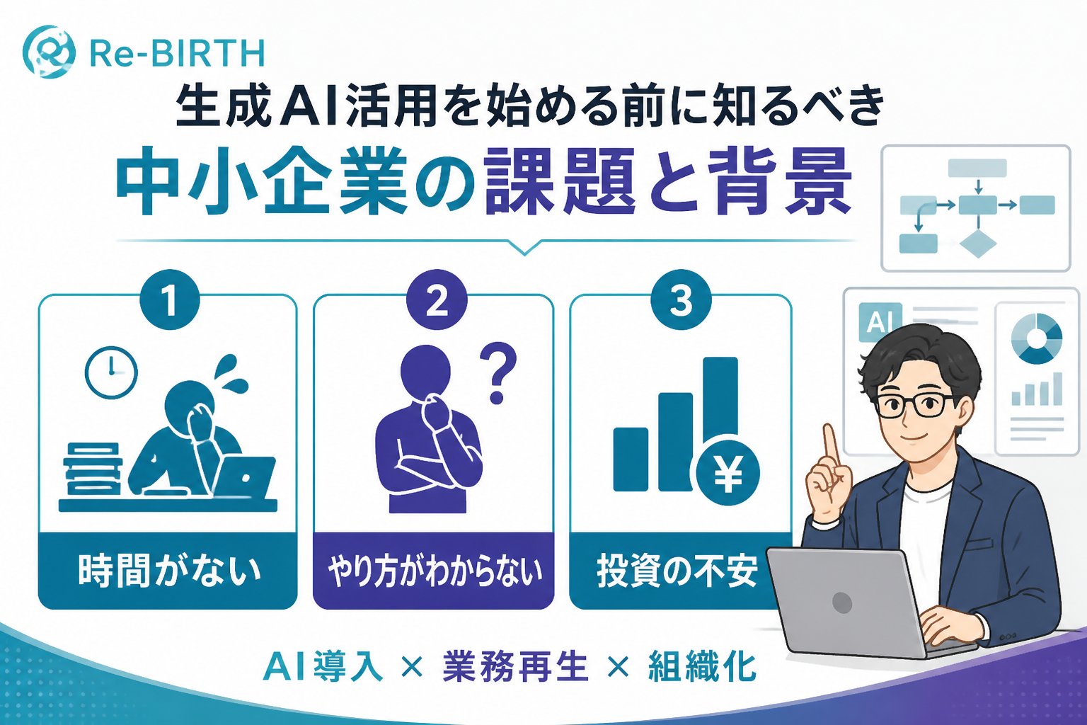 生成AI活用 生成AI活用を始める前に知るべき中小企業の課題と背景