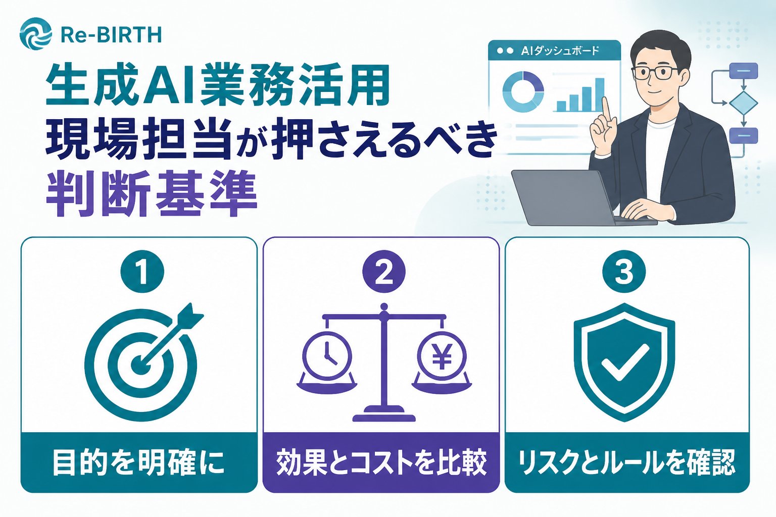 生成AI活用 生成AI業務活用現場担当が押さえるべき判断基準