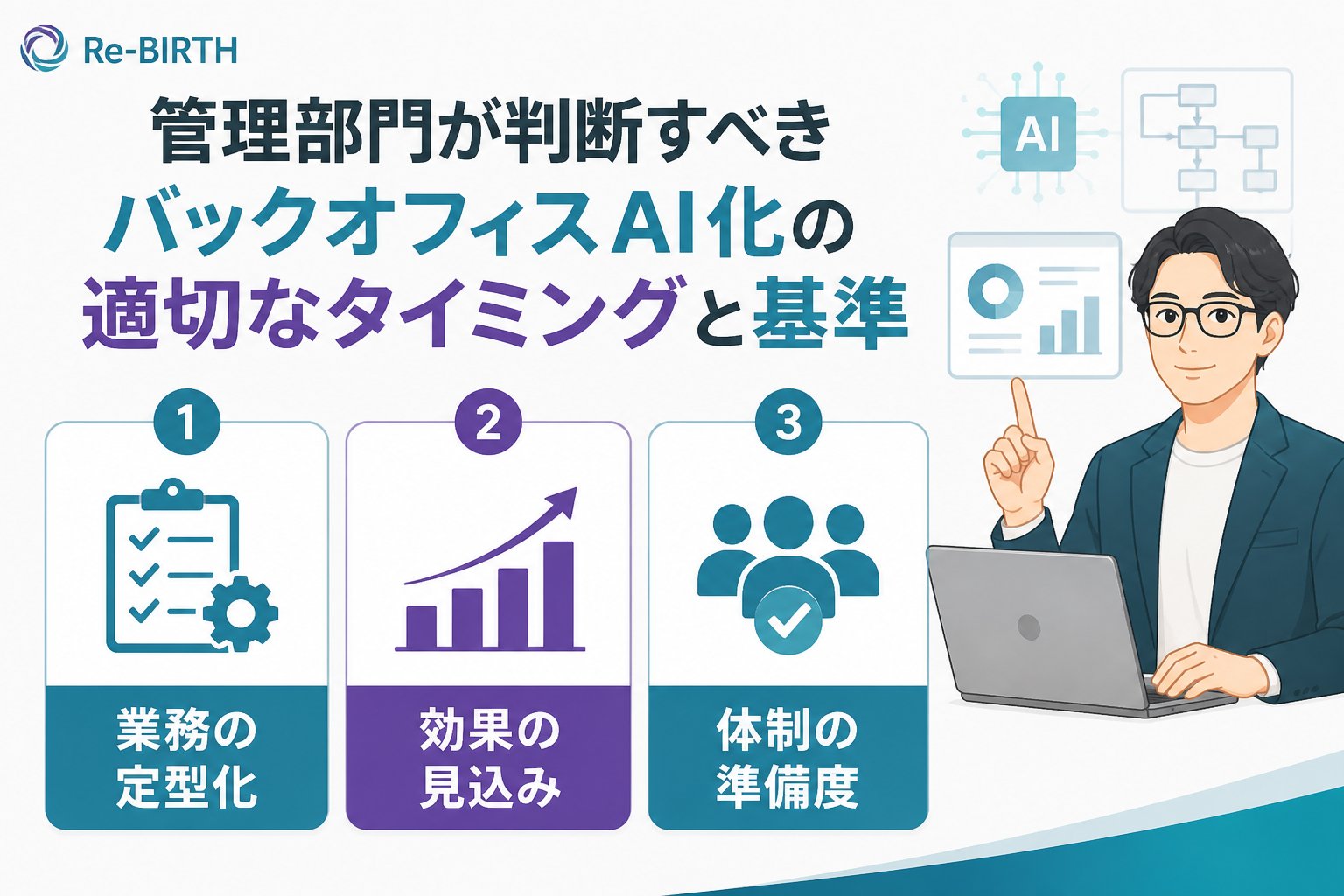 業務改善 管理部門が判断すべきバックオフィスAI化の適切なタイミングと基準