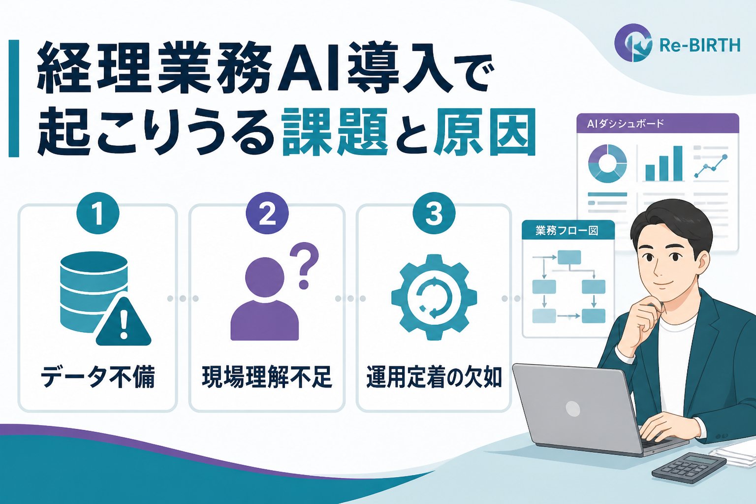 業務改善 経理業務AI導入で起こりうる課題と原因