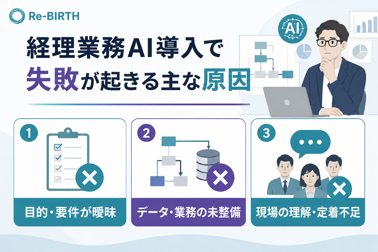 業務改善 経理業務AI導入で失敗が起きる主な原因