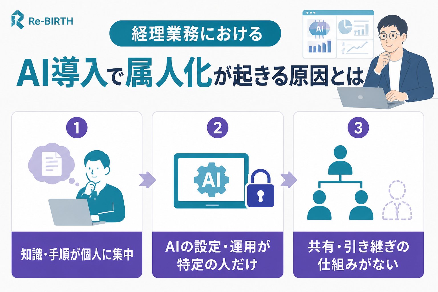 業務改善 経理業務におけるAI導入で属人化が起きる原因とは