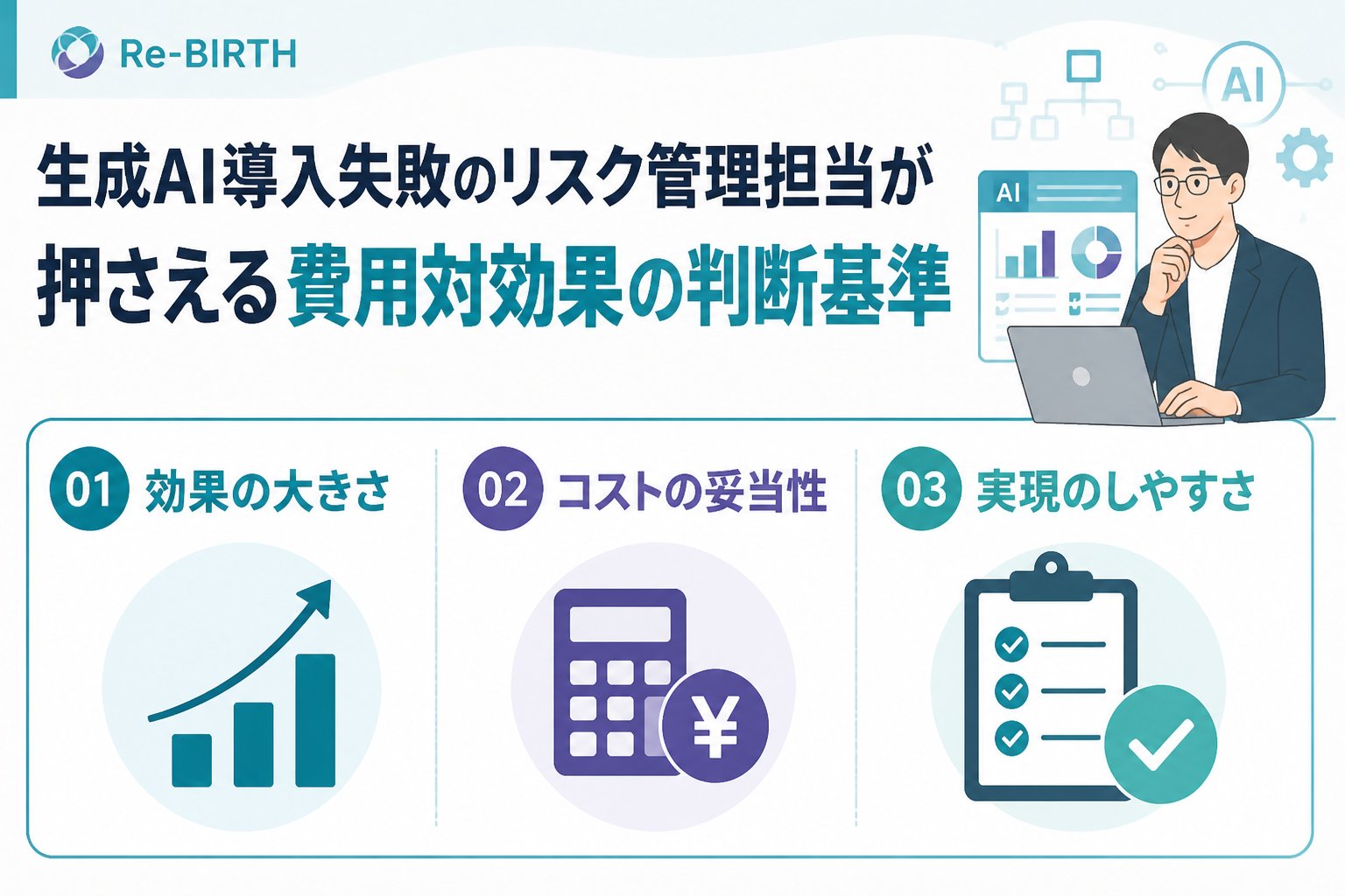 AI導入の失敗回避 生成AI導入失敗のリスク管理担当が押さえる費用対効果の判断基準