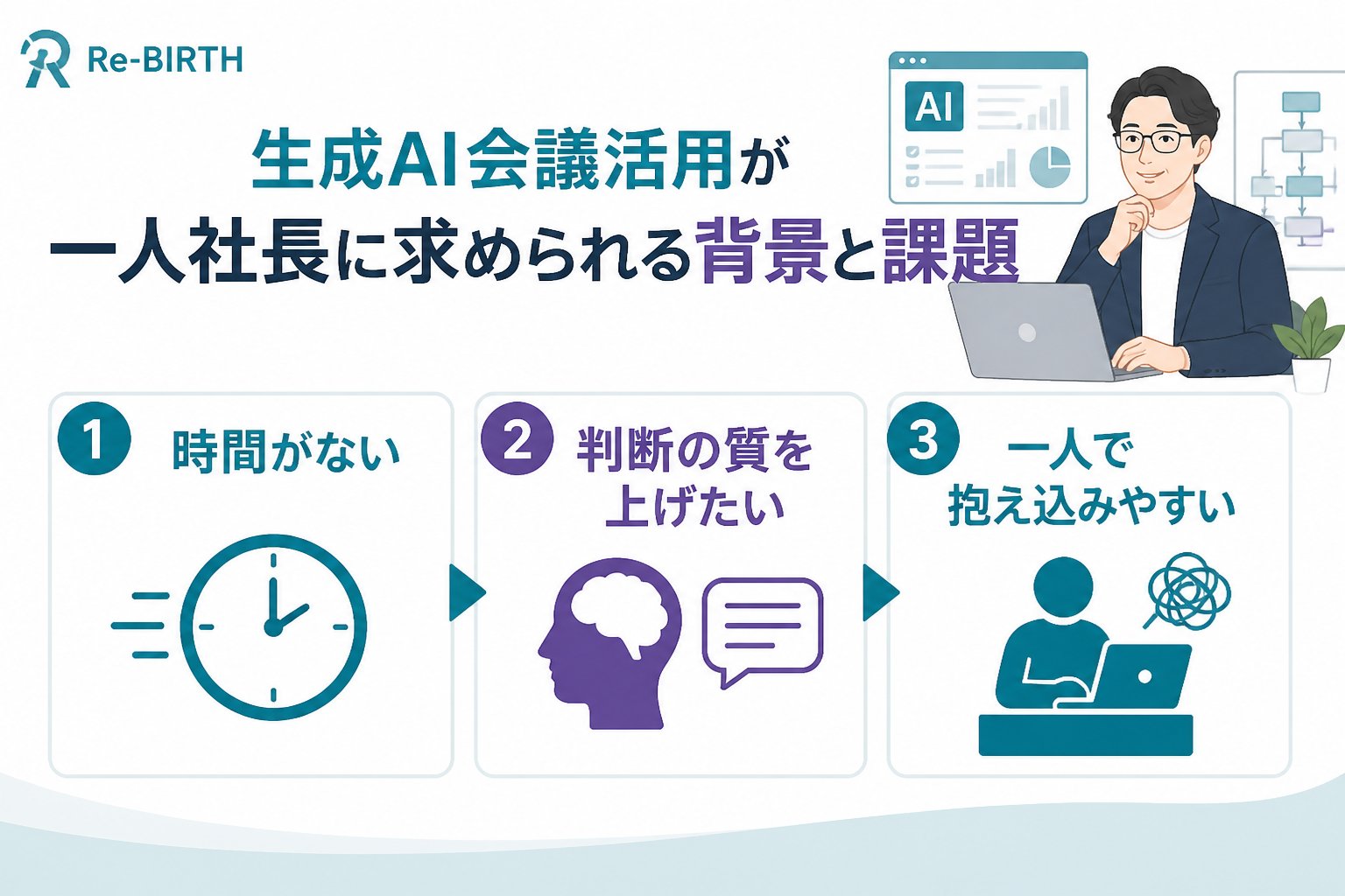 生成AI活用 生成AI会議活用が一人社長に求められる背景と課題