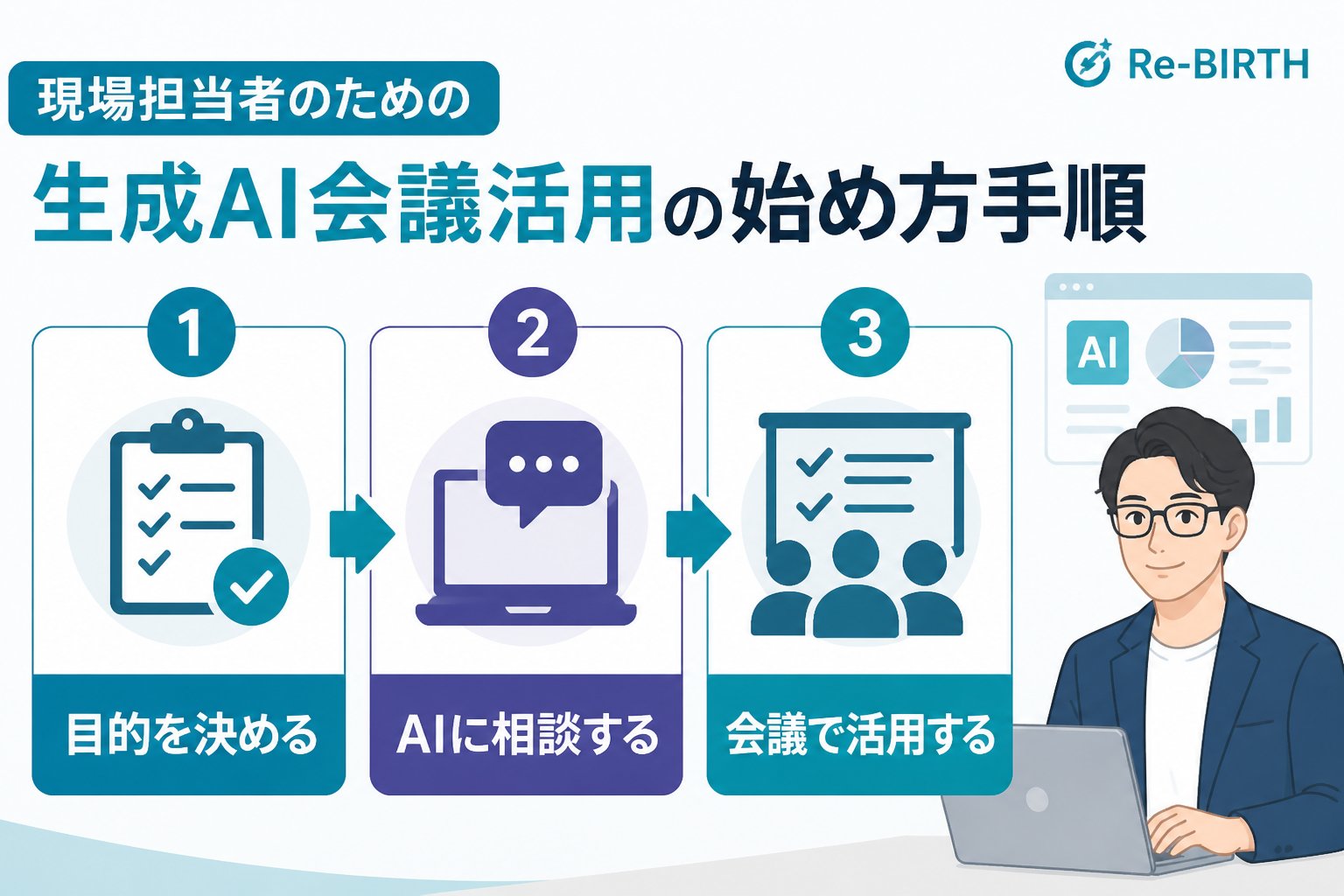 生成AI活用 現場担当者のための生成AI会議活用の始め方手順
