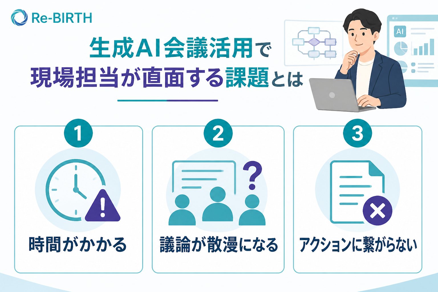 生成AI活用 生成AI会議活用で現場担当が直面する課題とは