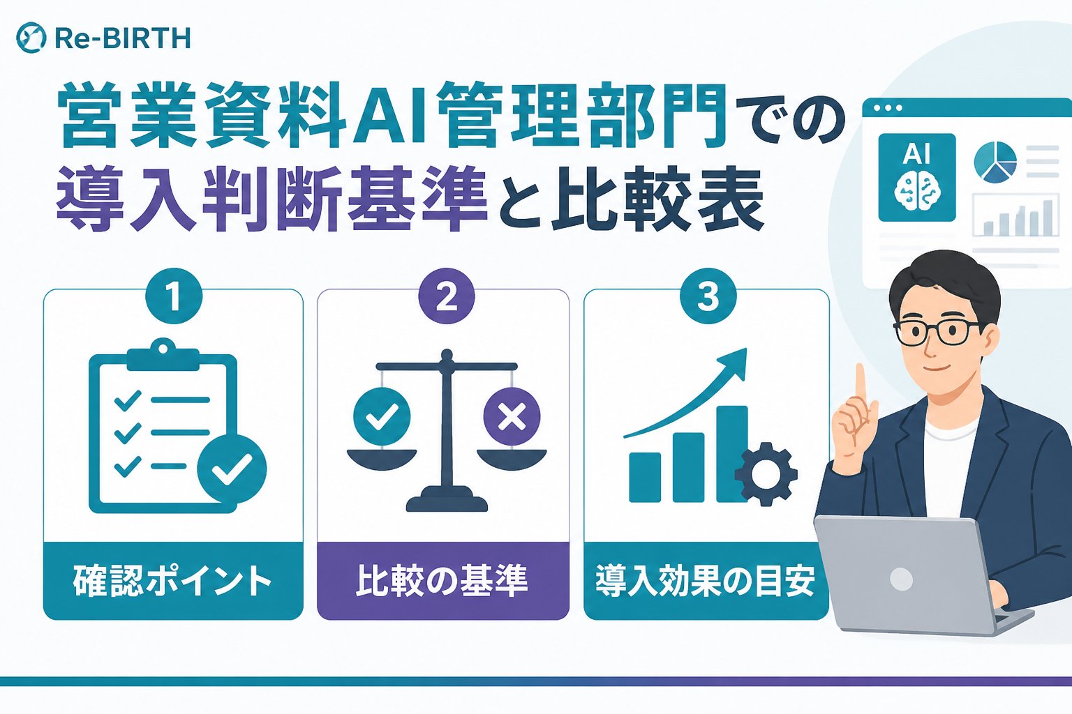 業務改善 営業資料AI管理部門での導入判断基準と比較表
