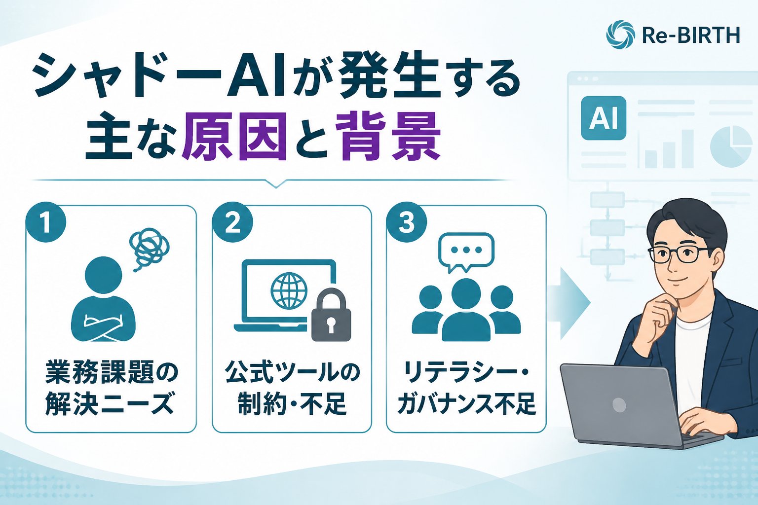 AI導入の失敗回避 シャドーAIが発生する主な原因と背景