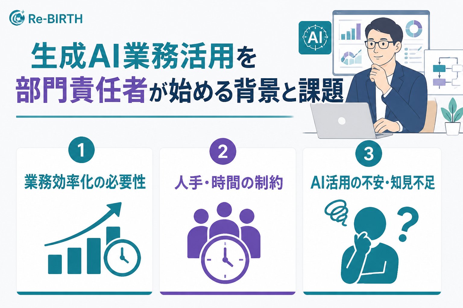 生成AI活用 生成AI業務活用を部門責任者が始める背景と課題