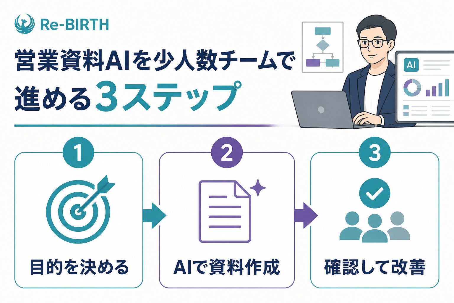業務改善 営業資料AI少人数チームでの具体的な進め方の手順