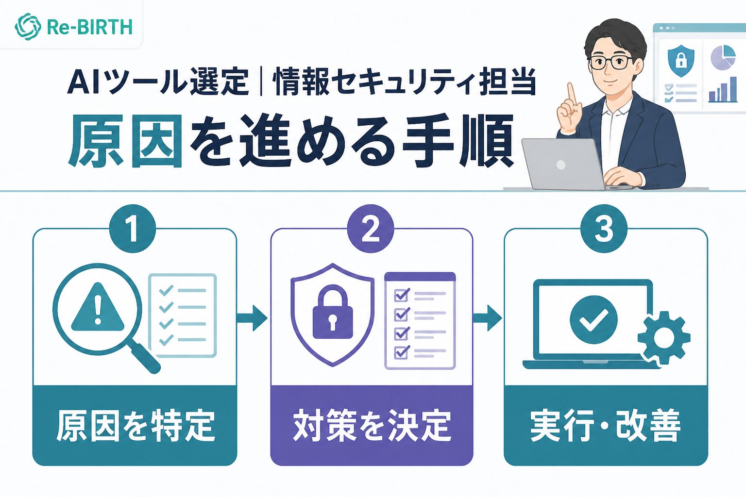 AI導入の失敗回避 AIツール選定 情報セキュリティ担当 原因を進める手順