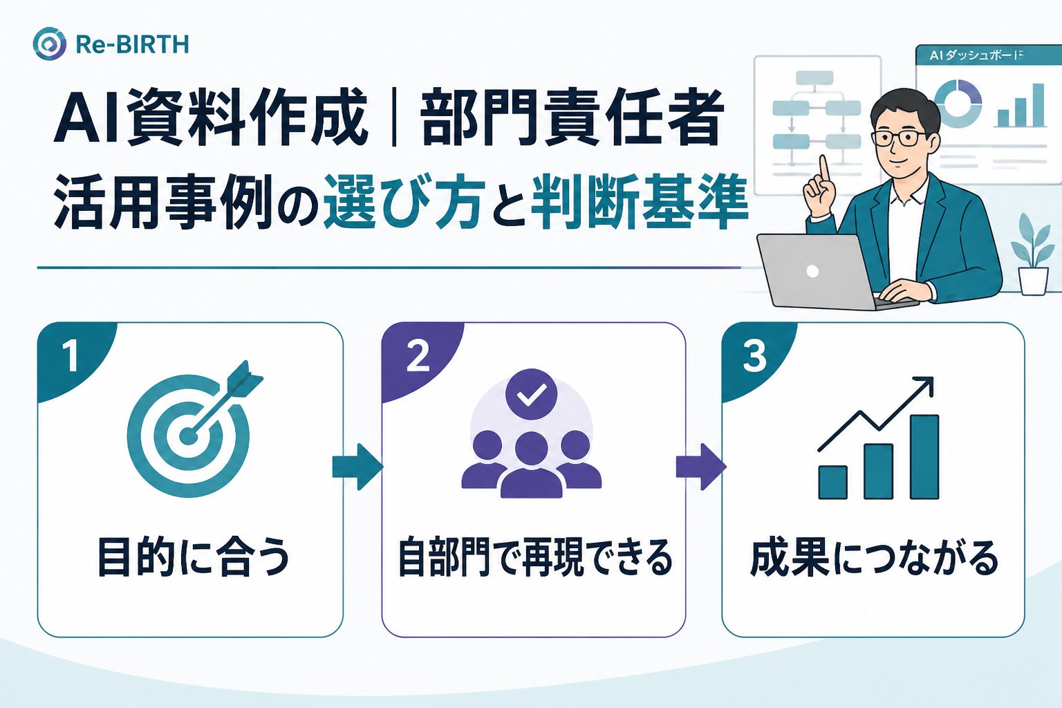 生成AI活用 AI資料作成 部門責任者 活用事例の選び方と判断基準