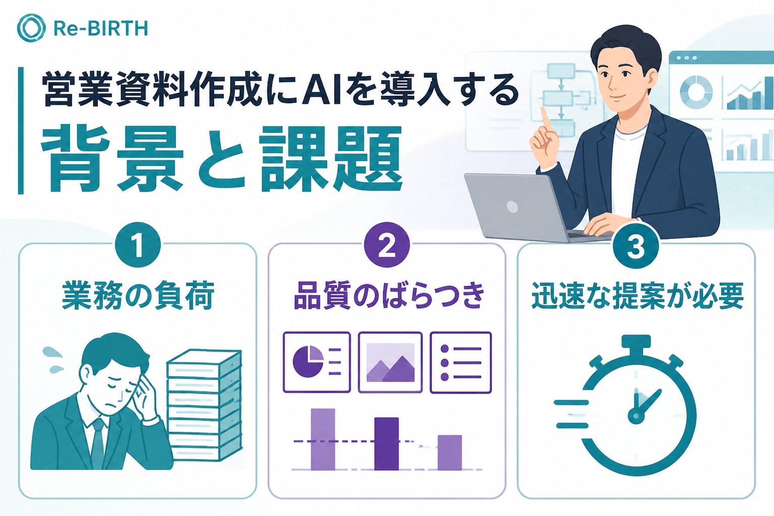 業務改善 営業資料作成にAIを導入する背景と課題