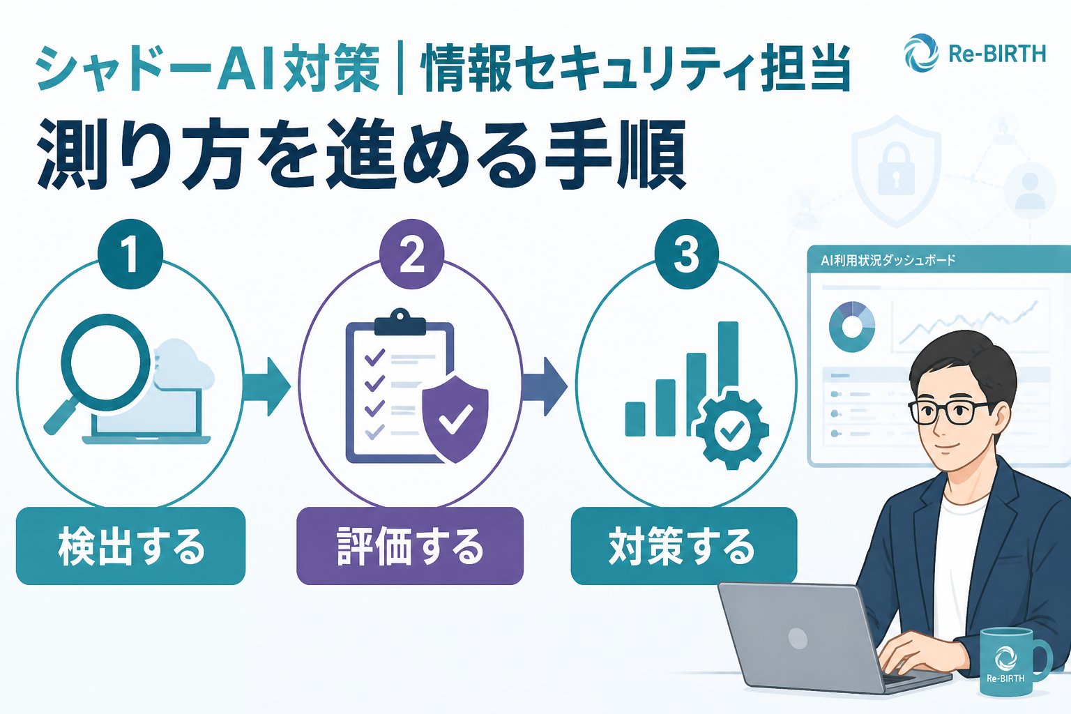 AI導入の失敗回避 シャドーAI 対策 情報セキュリティ担当 測り方を進める手順