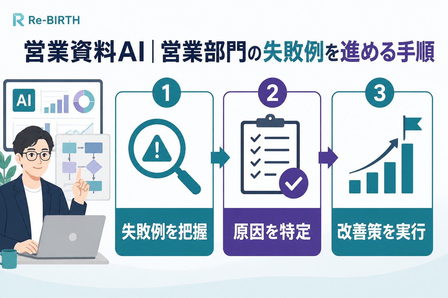 業務改善 営業資料 AI 営業部門 失敗例を進める手順