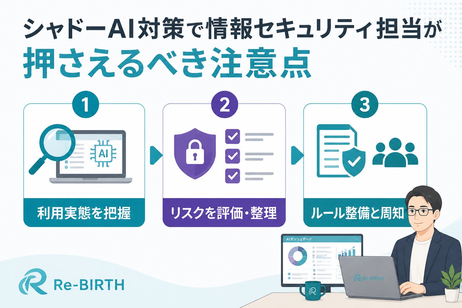 AI導入の失敗回避 シャドーAI 対策 情報セキュリティ担当 注意点を進める手順