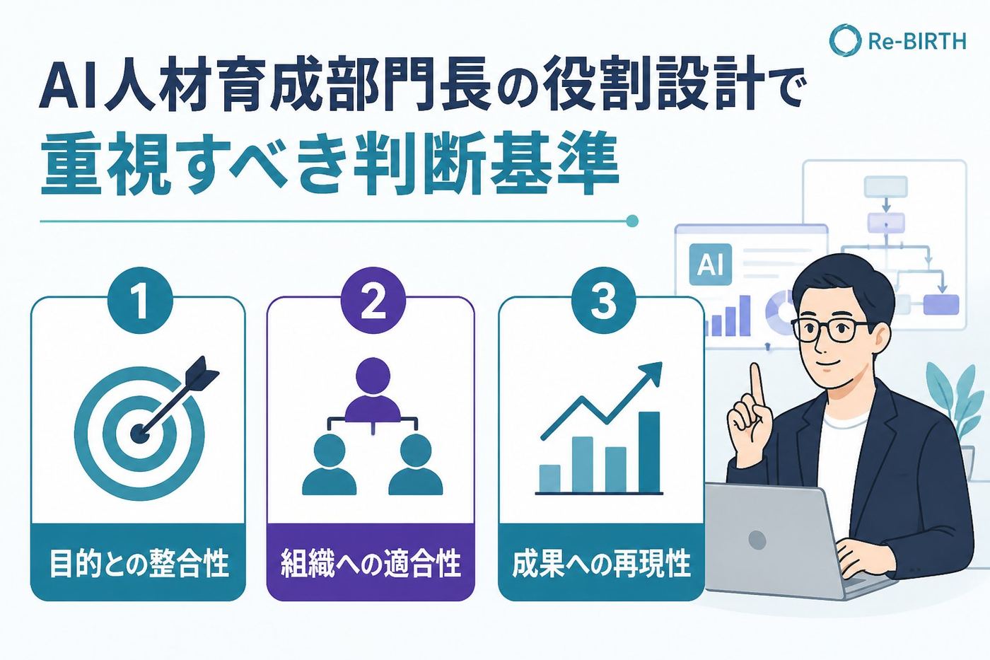 AI組織化 AI人材育成部門長の役割設計で重視すべき判断基準
